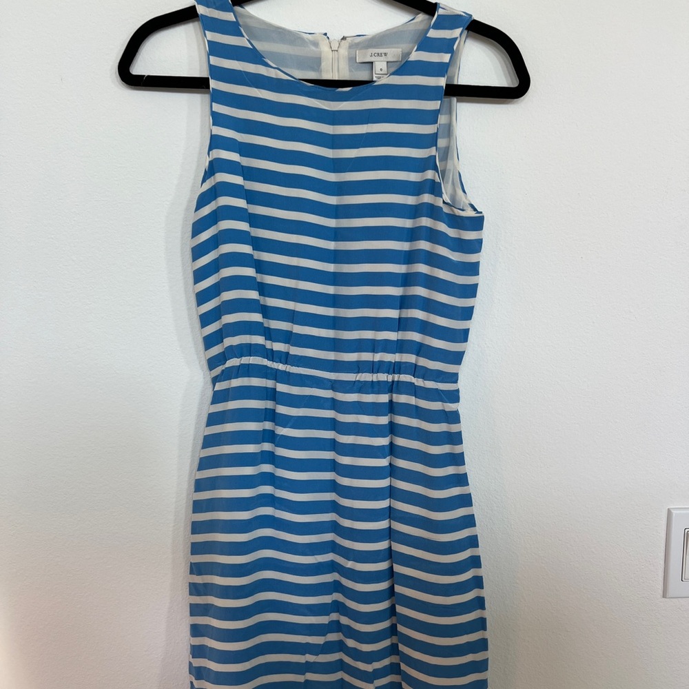 J.Crew Blue & White Striped Womens Dress size 0 summer chic